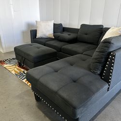 DARK GRAY SECTIONAL COUCH W/ FREE DELIVERY