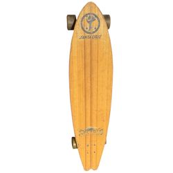 Santa Cruz Sama Surf-Style Longboard Cruiser Skateboard – Vintage Wood Deck, Wide Trucks