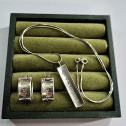 Vintage Tiffany & Co. Pendant and hoop earring set