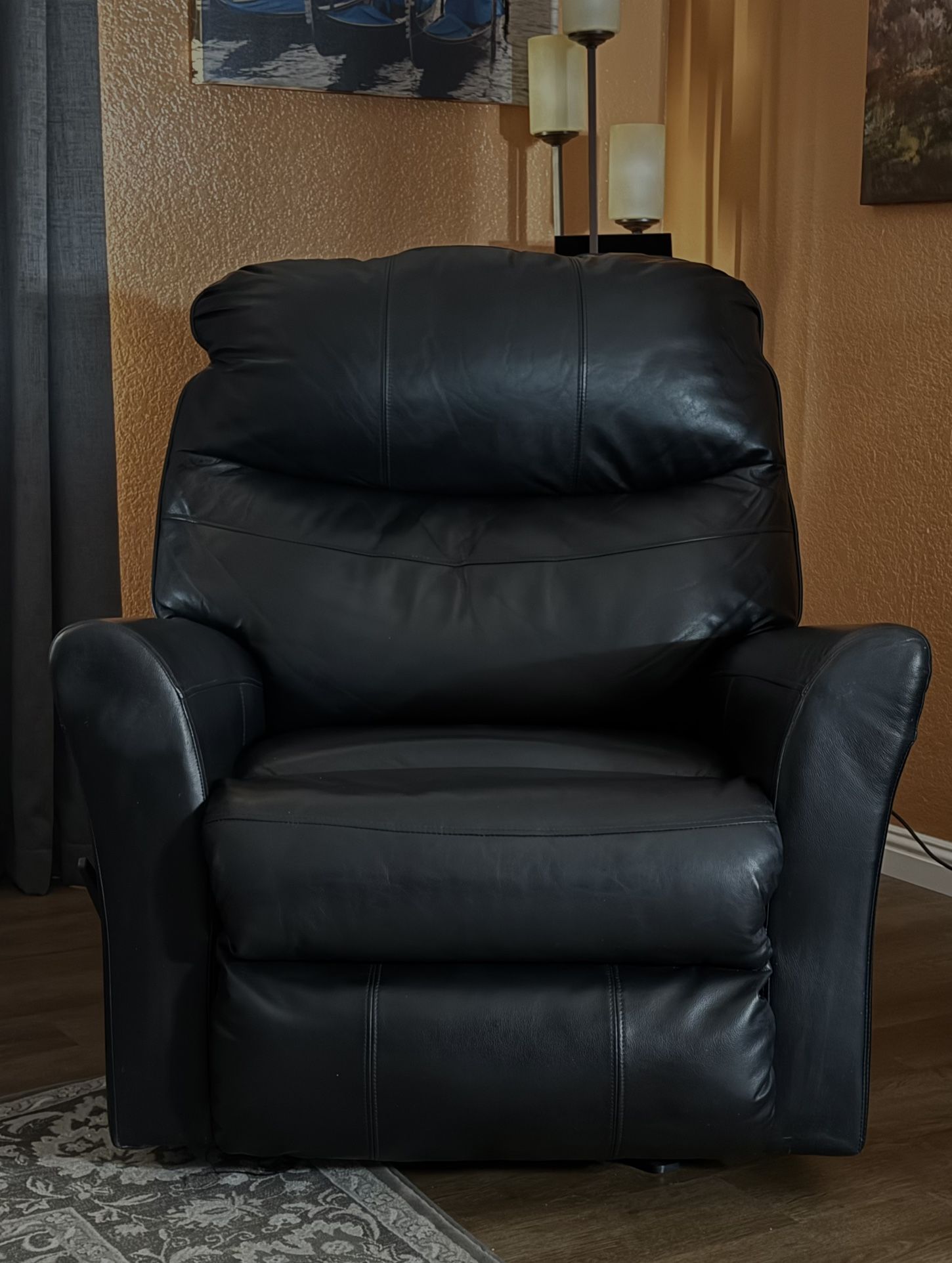 Ashley Black Leather Rocking Recliner