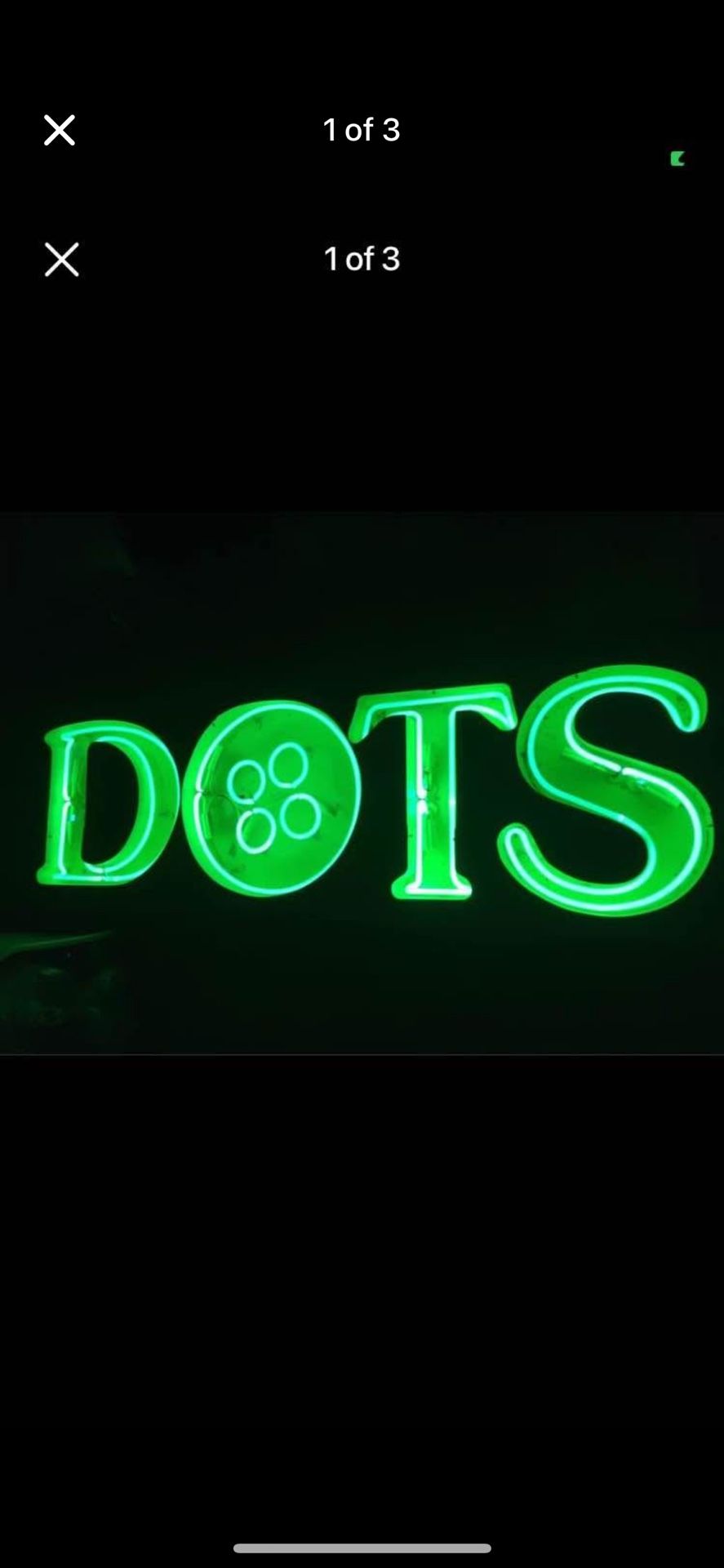 Large Vintage DOTS neon sign Great condition