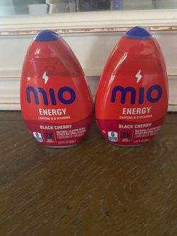 New! 2 Mio Energy Liquid Water Enhancers Black Cherry Flavored