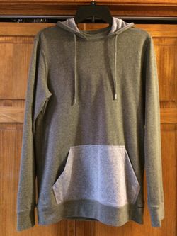 Sweatshirt Hoodie New from Pac Sun in olive green/gray, size S