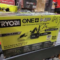 RYOBI 18V HP BRUSHLESS CORDLESS 10"IN CHAINSAW TOOL ONLY NEW 