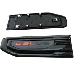 Pair New 5.3L V8 Driver Side Vent Right Left 3D Badge Emblems Replacement for 19-25 GMC Sierra 1500 GM (contact info removed)0 (Black Red)