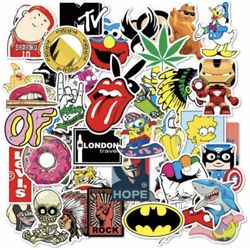 200 Random Skateboard Stickers Vinyl Laptop waterbottle Luggage Decals