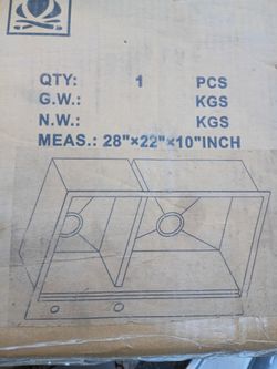 New in box stainless steel sink with accessories