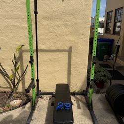 Weight Set Squat Rack Bench Press Pull Up Bar