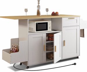 Rolling Kitchen Island Cart with Storage