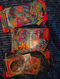 Pokemon Chaos Rising Booster Bundle plus 1 single booster & 1 Booster w/playing piece and 2 cards
