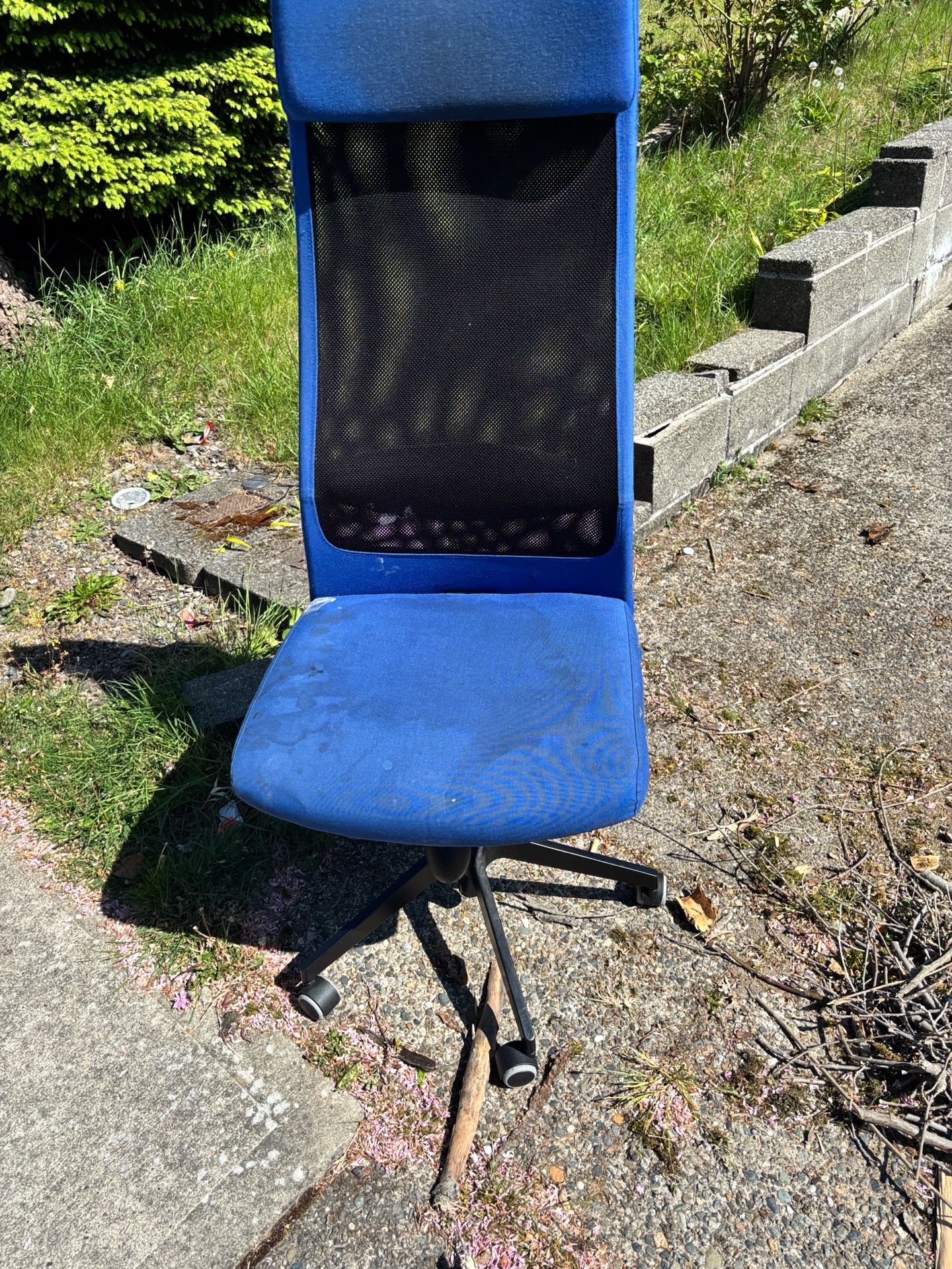 Blue spin chair