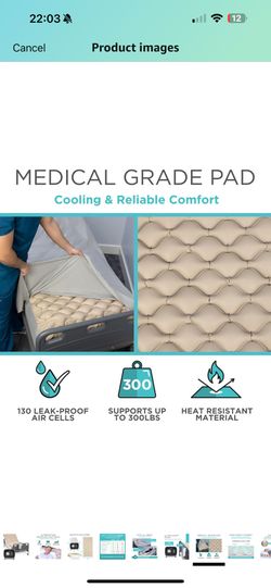 Vive Alternating Air Pressure Mattress Pad - The Original Bed Sore Prevention Solution - Hospital & Home Mattress Topper - Includes Waterproof, Heat R