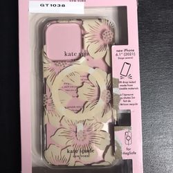 kate spade new york Protective Hardshell Case for MagSafe for iPhone 13 Pro - Hollyhock Floral Clear