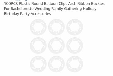 100PCS Plastic Round Balloon Clips Arch Ribbon Buckles