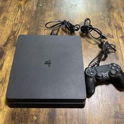 PS4 Slim 500 GB Comes With 2 Controllers HDMI & Power Cord Has Fortnite Pre Downloaded And Of Duty for Sale in Austin, TX -