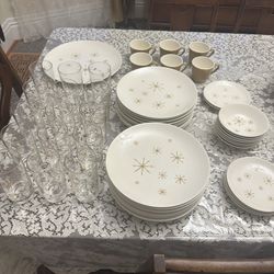 Vintage MCM Star glow By Royal China Dish Set