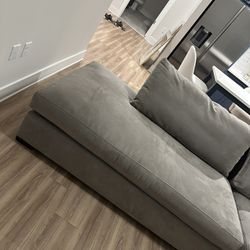 Crate and Barrel Axis Sectional Bumper in Douglas Nickel