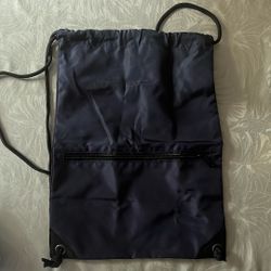 Drawstring Backpack Bag Sport Gym Sackpack (Navy Blue)