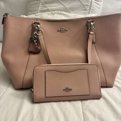 Coach Pink  Bag And Wallet