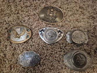 Belt buckles.