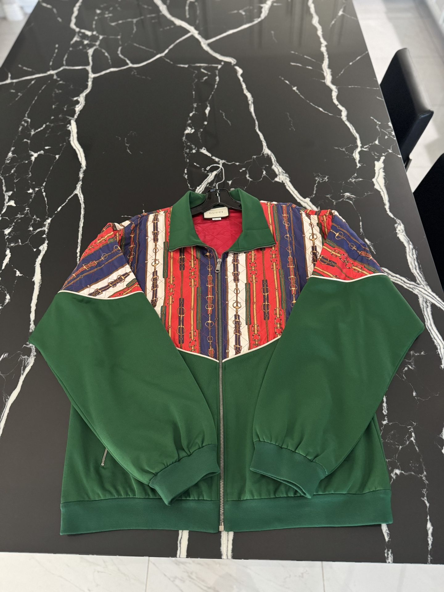 GUCCI Bi Material Chains BOMBER JACKET 2XL