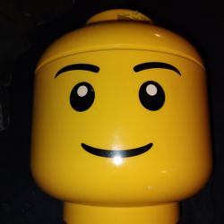 Lego minifigure head shaped storage container Lego brand