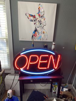 Big Neon “Open” Sign