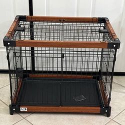 Brand New Large 30” Dog Crate Kennel Cage Wood & Metal Sliding Double Doors