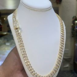 Diamond Cuban Link Chain Solid Heavy 10kt 