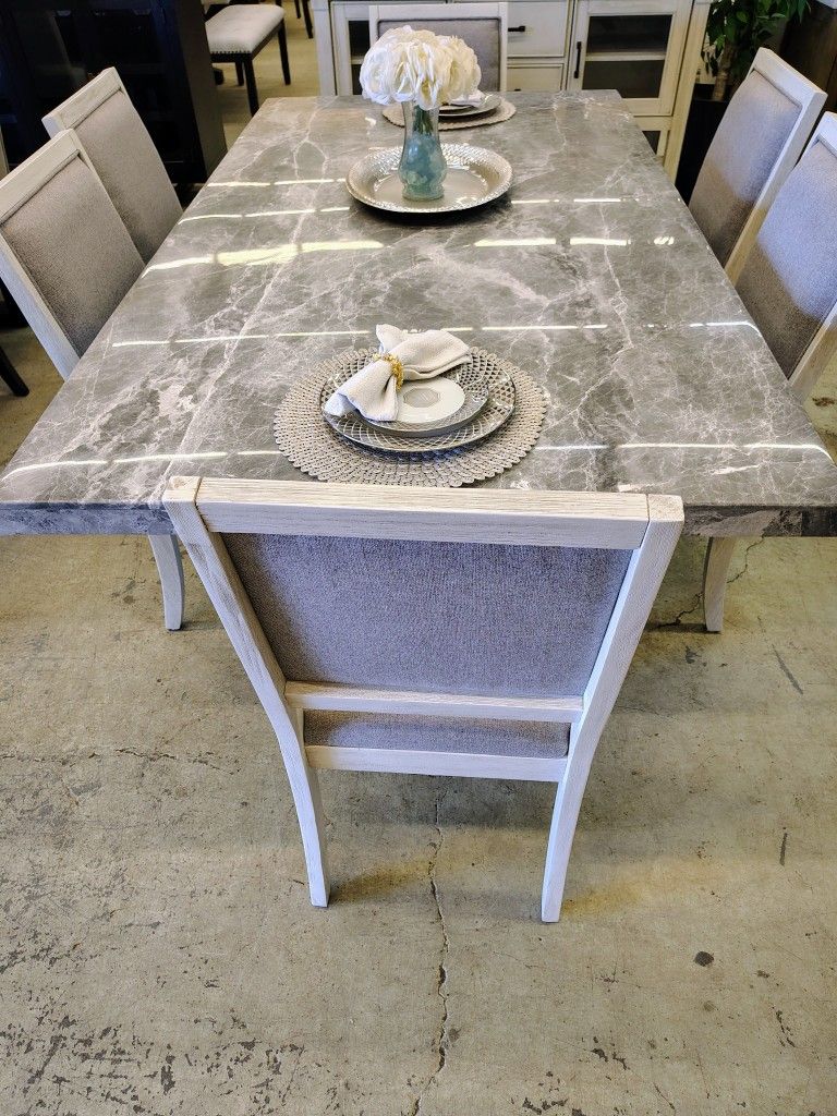 5 Piece Marble Dining Set