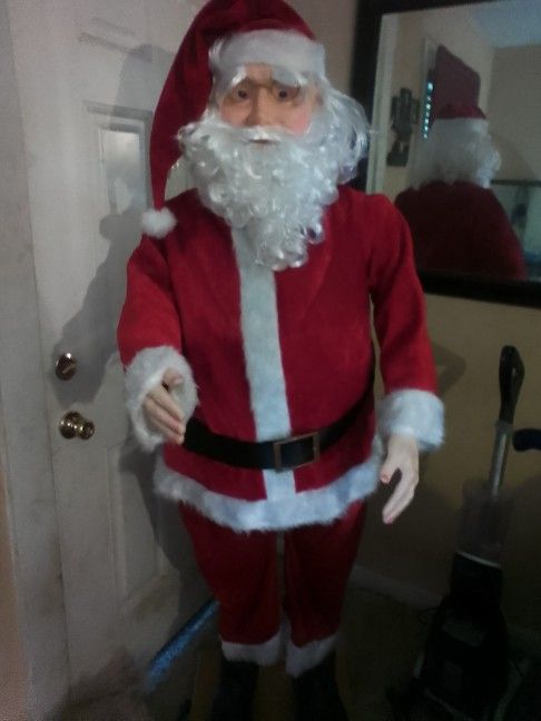 Vintage Life Size Singing Dancing Santa 6 Ft Tall