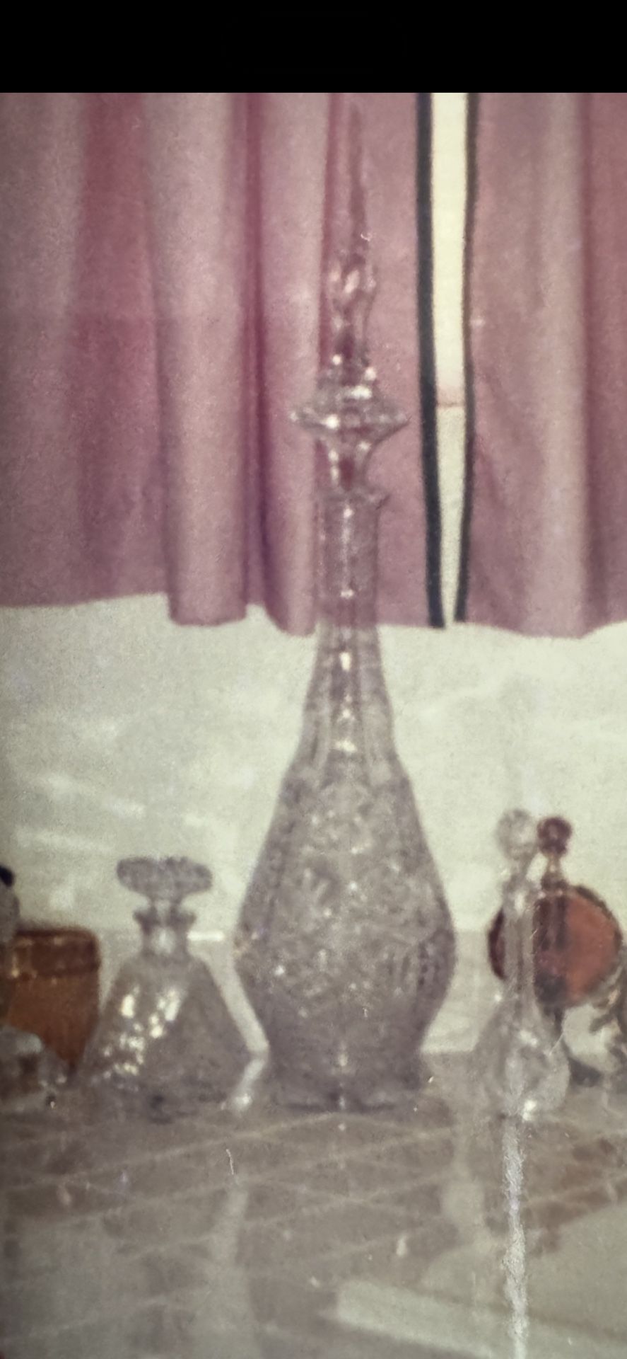 Tall Vintage Crystal Decanter