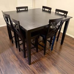 6pc Black Tall Dining Set