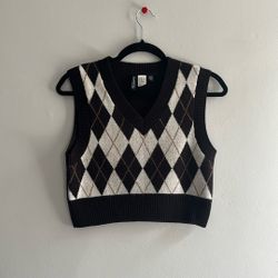 Argyle Cropped Sweater Vest