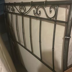 Full Size Headboard, Frame, Like New Box Spring And Mattress 