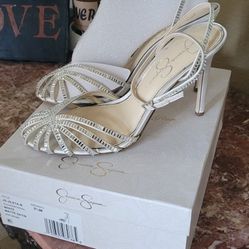 Jessica Simpson Wedding Heels In Box Worn Once Were Originally Over 100$ 