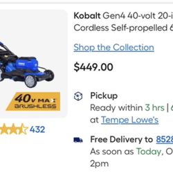 Kobalt Electric Mower And Weed Whacker