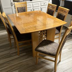 6 Chair Oak Table Set for $350