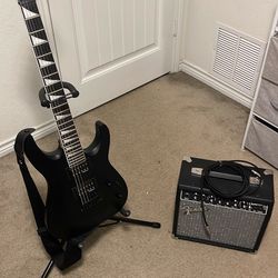 Jackson Dinky JS22 DKA Arch Top Satin Black + Fender Champion II 25