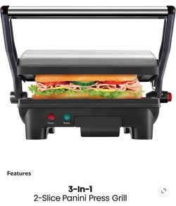 CHEFMAN. 2-Slice Panini Press + Grill