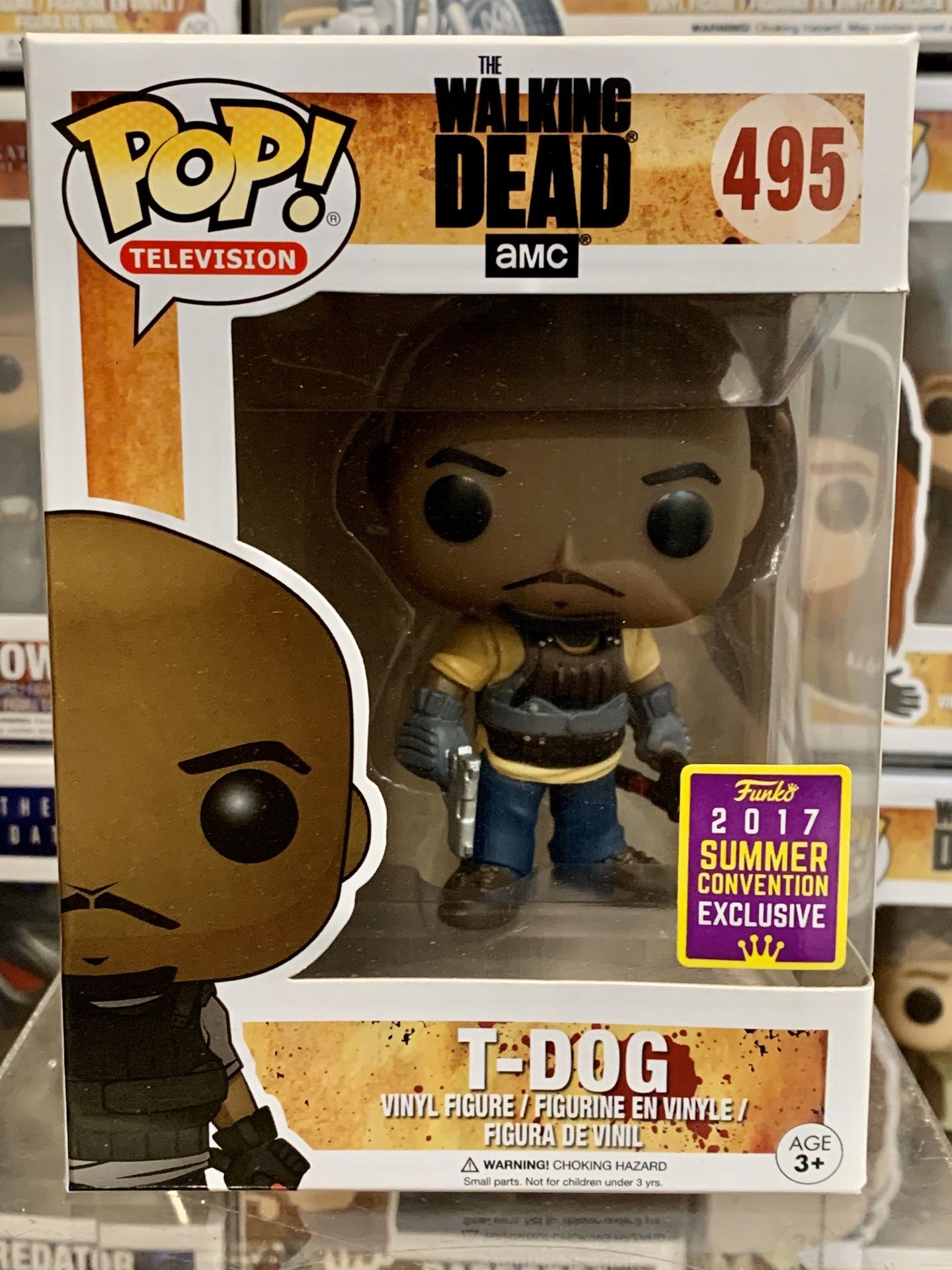 Funko Pop Television The Walking Dead T-Dog 495 SUMMER CONVENTION 2017 Exclusive - VAULTED