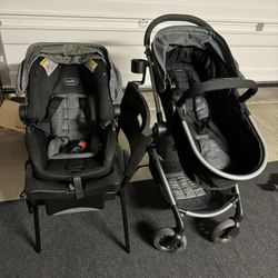 Evenflo Pivot Travel System - Oxford Black Car Seat And Stroller