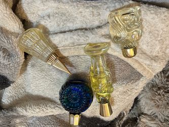 Vintage Glass Perfume Bottle Stoppers Set of 4