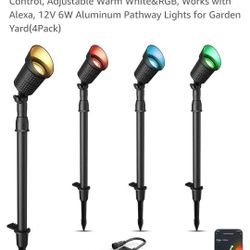 4 Pack Outdoor RBG LED Spotlights