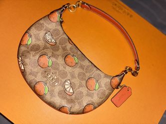 COACH Tan and Orange Shoulder Bag