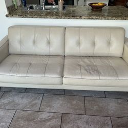 Modern Scandinavian-Style Leather Sofa