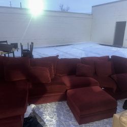 Large Red Sectional (New) 