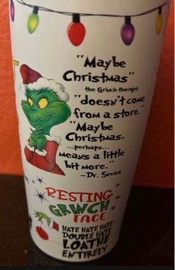 New Grinch Xmas Tumbler. Great Gift!