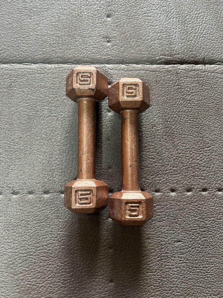Set Of 5lb Hex Dumbbells