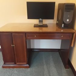 Bombay Co. Antique Desk With Glass Top
